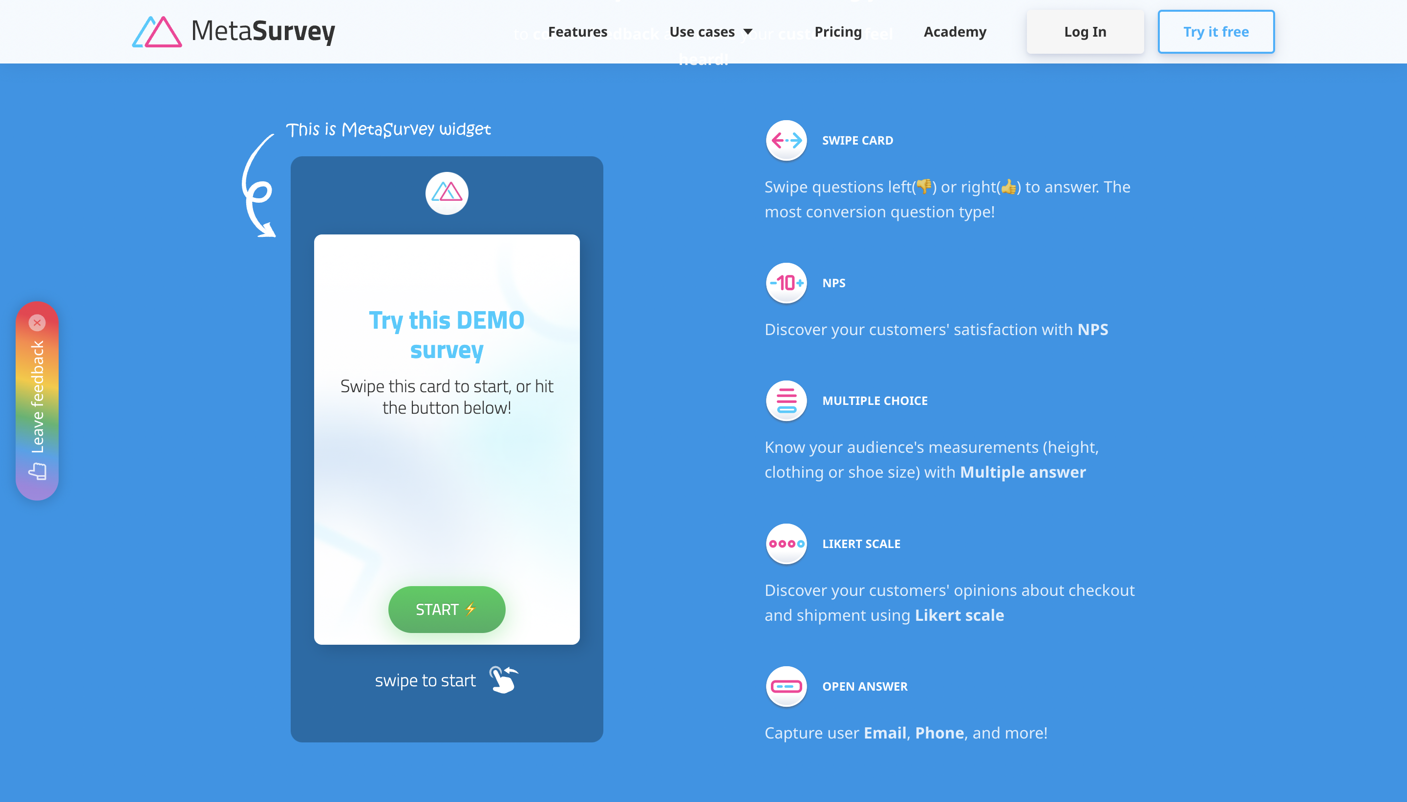 MetaSurvey widget